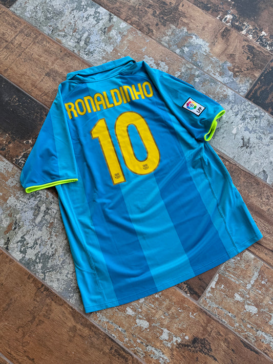 Nike Barcelona 2007/08 Away Soccer Jersey Ronaldinho XL