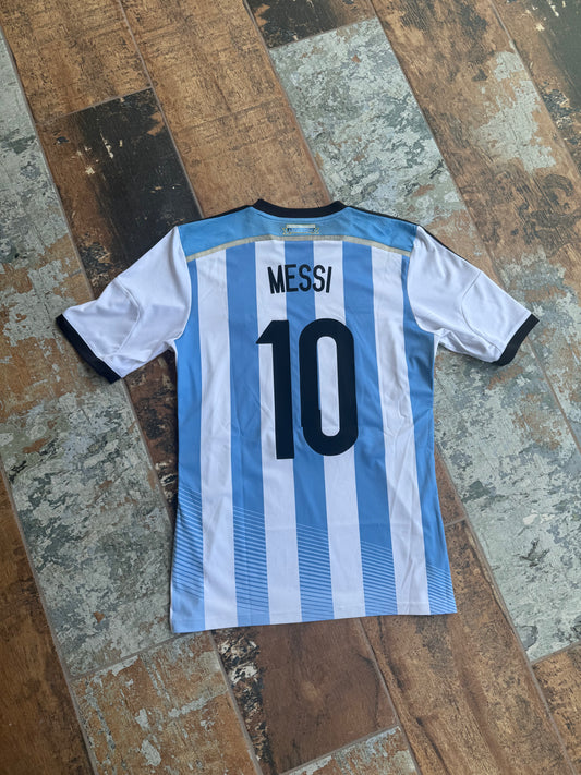 Adidas Argentina 2014 World Cup Home Soccer Jersey Messi M